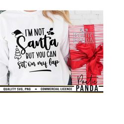 I'm Not Santa But You Can Sit On My Lap SVG PNG, Adult Humor, Hos In This House Svg, Rude Christmas  Svg, Inappropriate Svg, Merry AF Svg