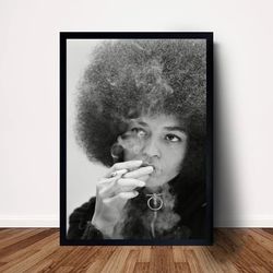 angela davis smoking poster canvas wall art home decor (no frame).jpg
