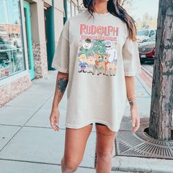 comfort colorsr rudolph the red nosed reindeer christmas shirt, rudolph xmas shirt, rudolph christmas shirt, vintage ch