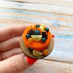 Miniature Realistic Autumn Cake DollHouse Decor