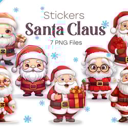 funny cartoon santa claus. png, clipart.