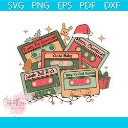 retro vintage merry christmas music cassette svg download