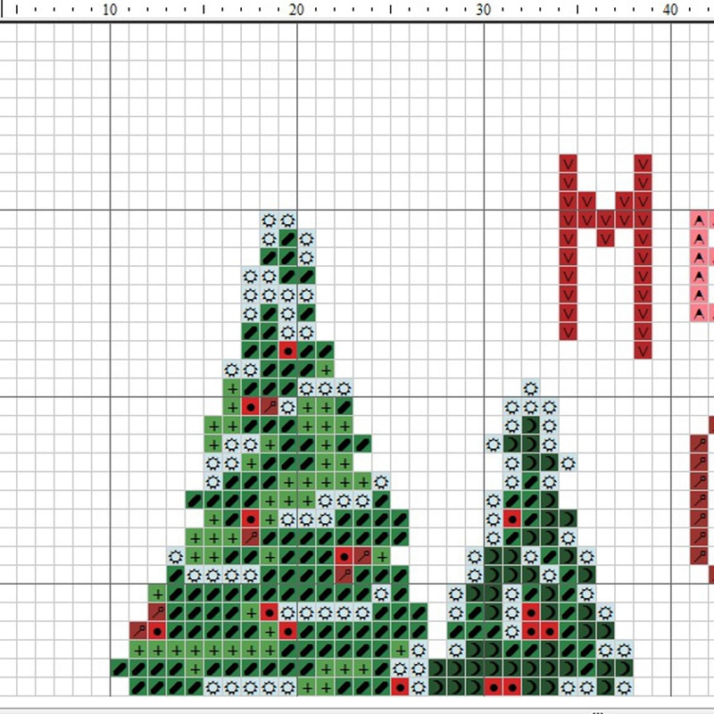Christmas Truck Cross Stitch Pattern Christmas Lettering Red Truck With Christmas Tree Cross Stitch Easy Pdf 1