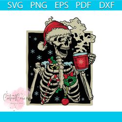 dead inside skeleton christmas coffee lover svg download