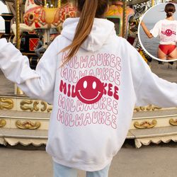 milwaukee shirt, smiley face hoodie, emoji crewneck sweatshirt