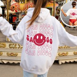 san diego shirt, smiley face hoodie, emoji crewneck sweatshirt