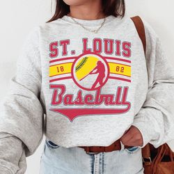 vintage st louis cardinal crewneck sweatshirt t-shirt, cardinals est 1882 sweatshirt, st louis baseball game day , retro