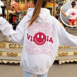 virginia shirt, smiley face hoodie, emoji crewneck sweatshirt