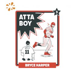 Atta Boy Bryce Harper Baseball MLB SVG Graphic Design File