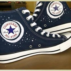 custom embroidery shoes, flower converse handmade, women's shoes, wedding gift, converse hi chuck 1970s, wedding sneaker