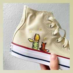 custom embroidery shoes, flower converse handmade, women's shoes, wedding gift, converse hi chuck 1970s, wedding sneaker