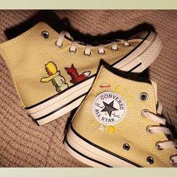 custom embroidery shoes, flower converse handmade, women's shoes, wedding gift, converse hi chuck 1970s, wedding sneaker
