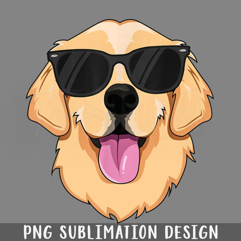 DMCC289-Cool olden Retriever Dog Wearing Sunglasses PNG Download.jpg