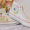 Custom Embroidery Shoes, Flower Converse Handmade, Women's Shoes, Wedding Gift, Converse Hi Chuck 1970s, Wedding Sneakers, Valentine Gift - 6.jpg