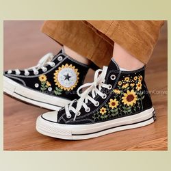 custom floral embroidered shoes, handmade embroidered converse, converse custom, converse wreath flower, custom flower c