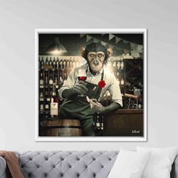 canvas print, wall art, canvas decor, barmen monkey, barmen monkey wall art, banksy monkey canvas gift, banksy art, mode