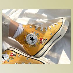 custom floral embroidered shoes, handmade embroidered converse, converse custom, converse wreath flower, custom flower c