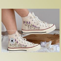 custom floral embroidered shoes, handmade embroidered converse, converse custom, converse wreath flower, custom flower c