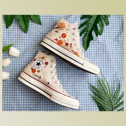 custom floral embroidered shoes, handmade embroidered converse, converse custom, converse wreath flower, custom flower c