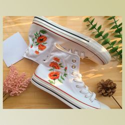 custom floral embroidered shoes, handmade embroidered converse, converse custom, converse wreath flower, custom flower c