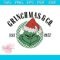 retro vintage grinchmas and co est 1957 svg file for cricut