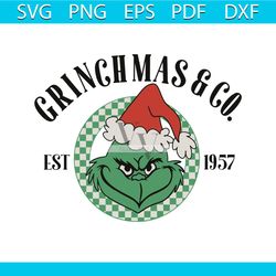 retro vintage grinchmas and co est 1957 svg file for cricut