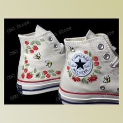 custom floral embroidered shoes, handmade embroidered converse, converse custom, converse wreath flower, custom flower c