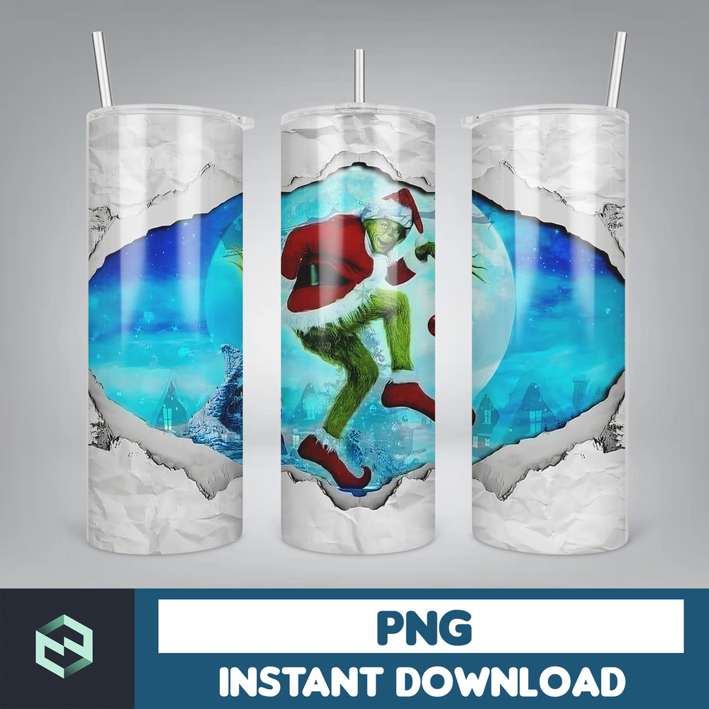 Christmas Tumbler Sublimation Designs 20oz Skinny Tumbler Wrap, Cartoon Funny Christmas Design Tumbler PNG Digital 2D (3).jpg