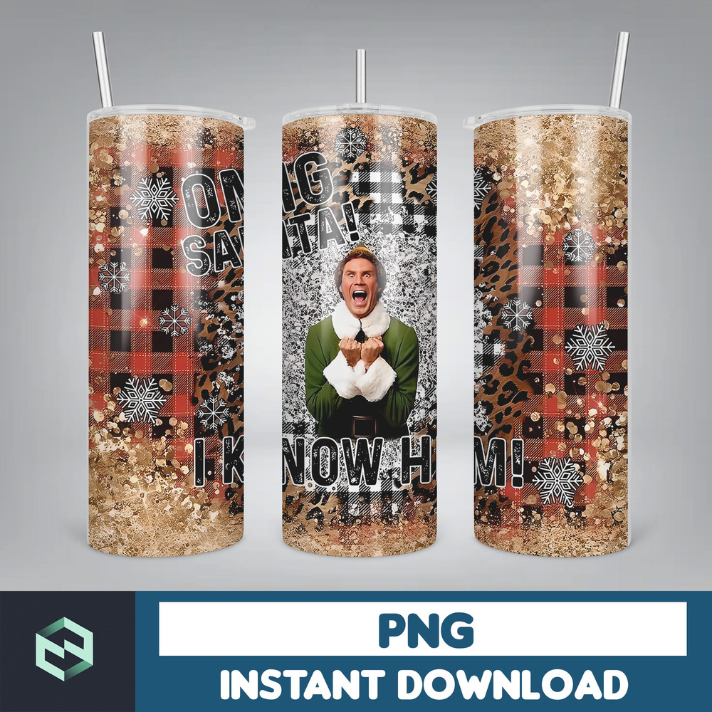 Christmas Tumbler Sublimation Designs 20oz Skinny Tumbler Wrap, Cartoon Funny Christmas Design Tumbler PNG Digital 2D (9).jpg