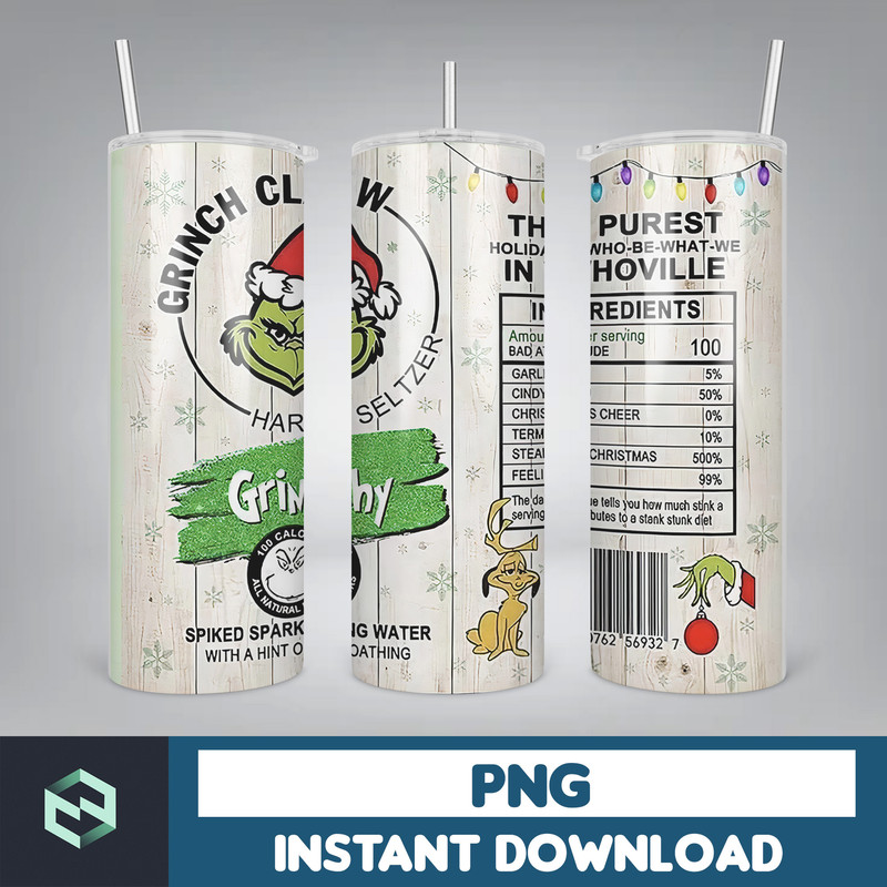 Christmas Tumbler Sublimation Designs 20oz Skinny Tumbler Wrap, Cartoon Funny Christmas Design Tumbler PNG Digital 2D (11).jpg