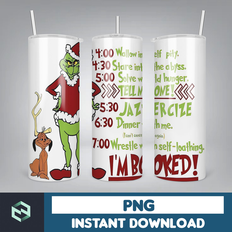 Christmas Tumbler Sublimation Designs 20oz Skinny Tumbler Wrap, Cartoon Funny Christmas Design Tumbler PNG Digital 2D (21).jpg