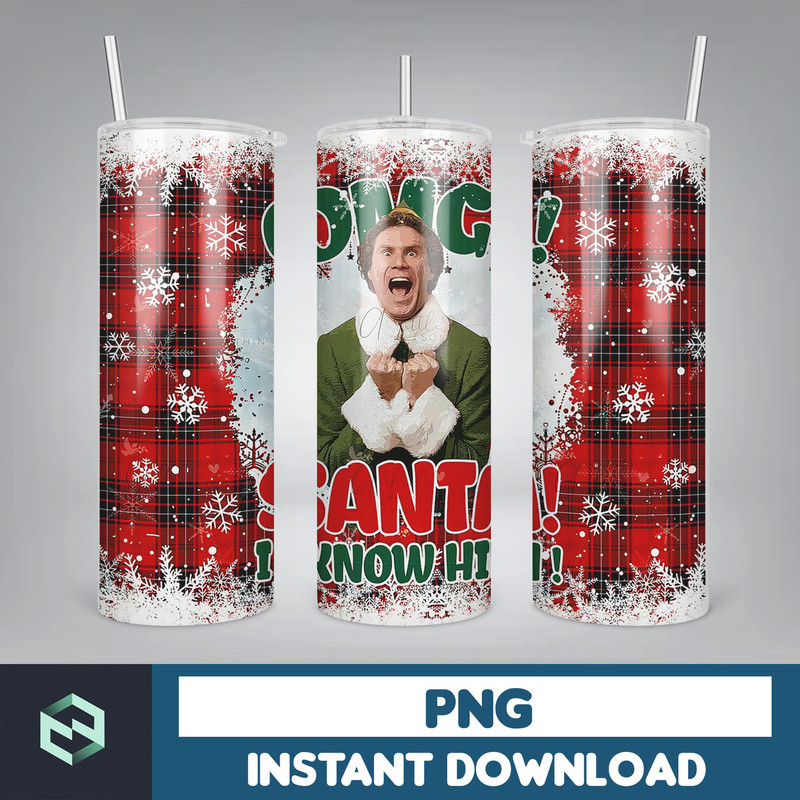 Christmas Tumbler Sublimation Designs 20oz Skinny Tumbler Wrap, Cartoon Funny Christmas Design Tumbler PNG Digital 2D (25).jpg