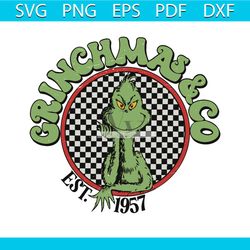 retro vintage grinchmas and co est 1957 svg file for cricut
