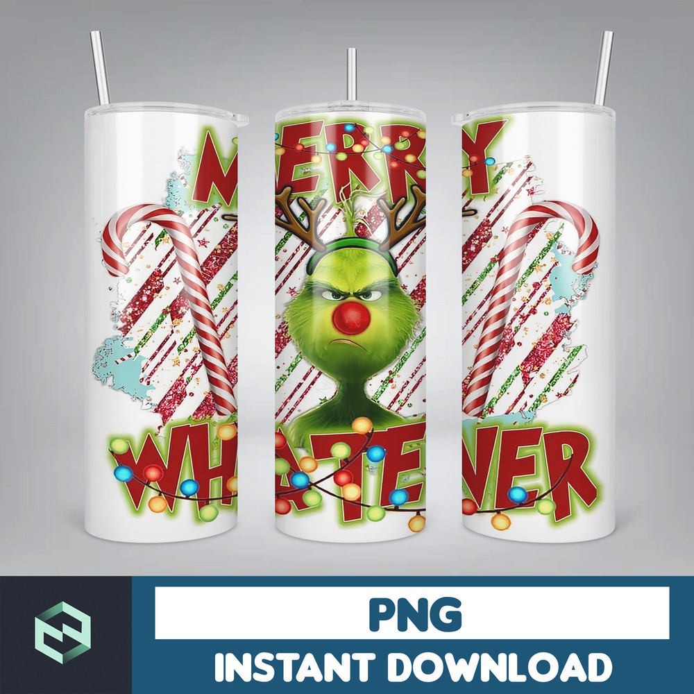 Christmas Tumbler Sublimation Designs 20oz Skinny Tumbler Wrap, Cartoon Funny Christmas Design Tumbler PNG Digital 2D (52).jpg