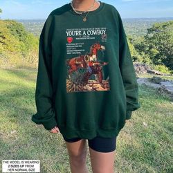 cowboy like me sand taylor swift lyric tshirt evermore taylor swift lyric sweater vintage western magazine style