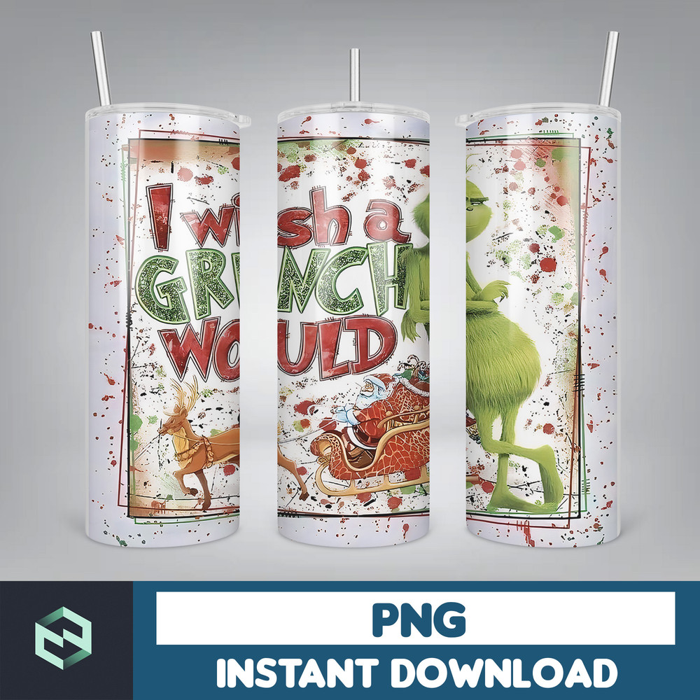Christmas Tumbler Sublimation Designs 20oz Skinny Tumbler Wrap, Cartoon Funny Christmas Design Tumbler PNG Digital 2D (4).jpg