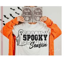 Spooky Season Svg Png, Spooky Vibes Svg, Cute Halloween Ghost Svg Cut File for Cricut or Sublimation Print, Digital File, Instant Download