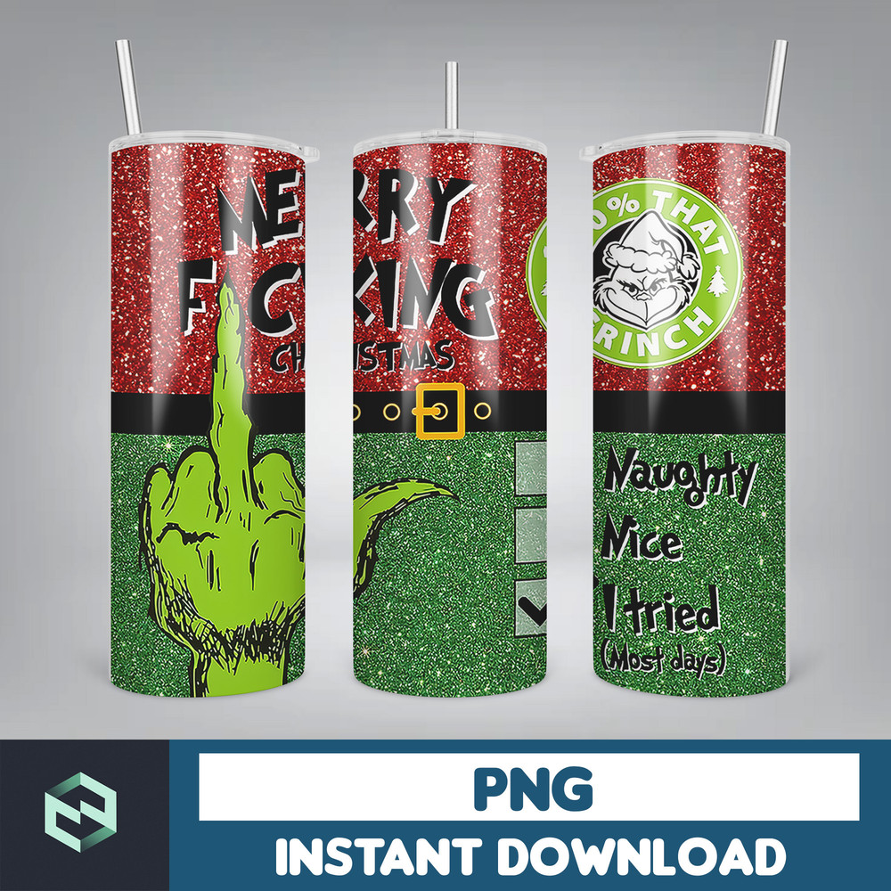 Christmas Tumbler Sublimation Designs 20oz Skinny Tumbler Wrap, Cartoon Funny Christmas Design Tumbler PNG Digital 2D (26).jpg