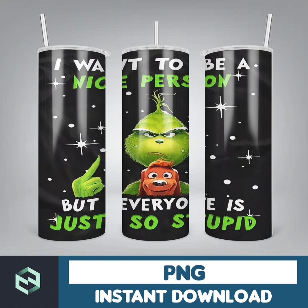 Christmas Tumbler Sublimation Designs 20oz Skinny Tumbler Wrap, Cartoon Funny Christmas Design Tumbler PNG Digital 2D (31).jpg
