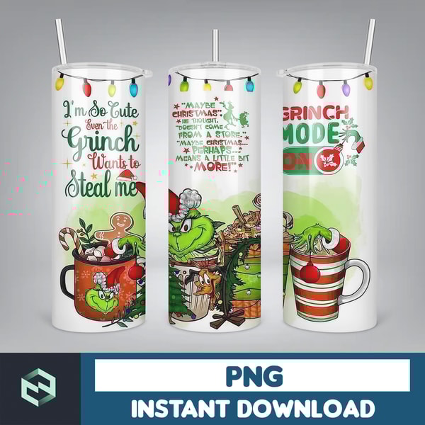 Christmas Tumbler Sublimation Designs 20oz Skinny Tumbler Wrap, Cartoon Funny Christmas Design Tumbler PNG Digital 2D (32).jpg
