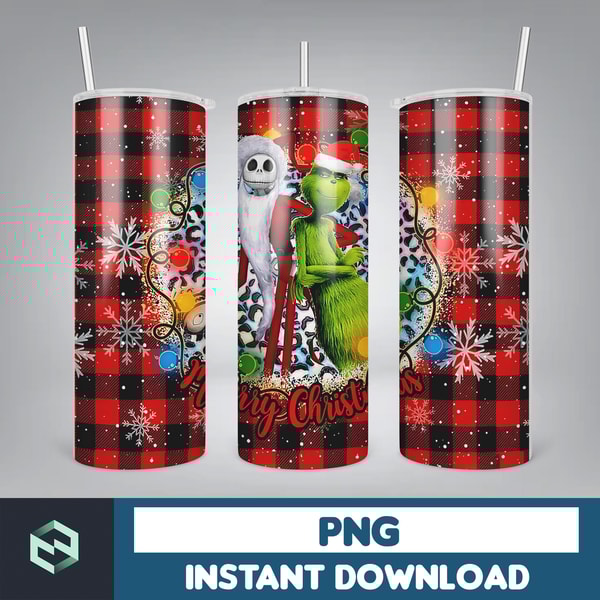 Christmas Tumbler Sublimation Designs 20oz Skinny Tumbler Wrap, Cartoon Funny Christmas Design Tumbler PNG Digital 2D (43).jpg