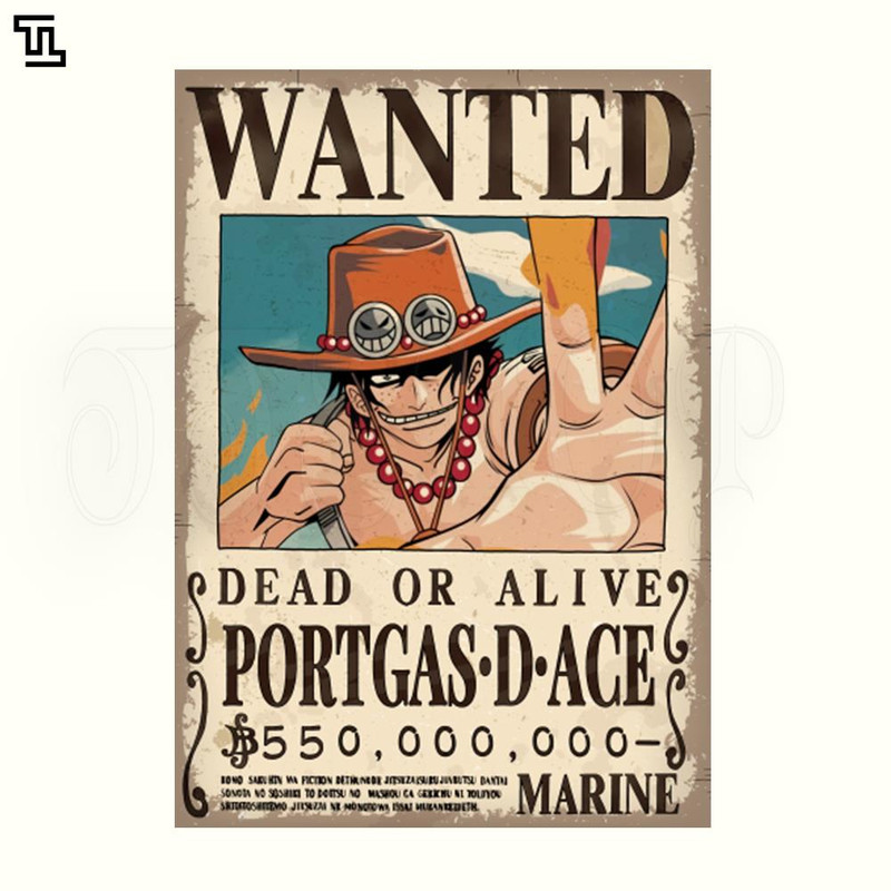 TTE134-WANTED Portgas D Ace PNG, One Piece PNG Download.jpg
