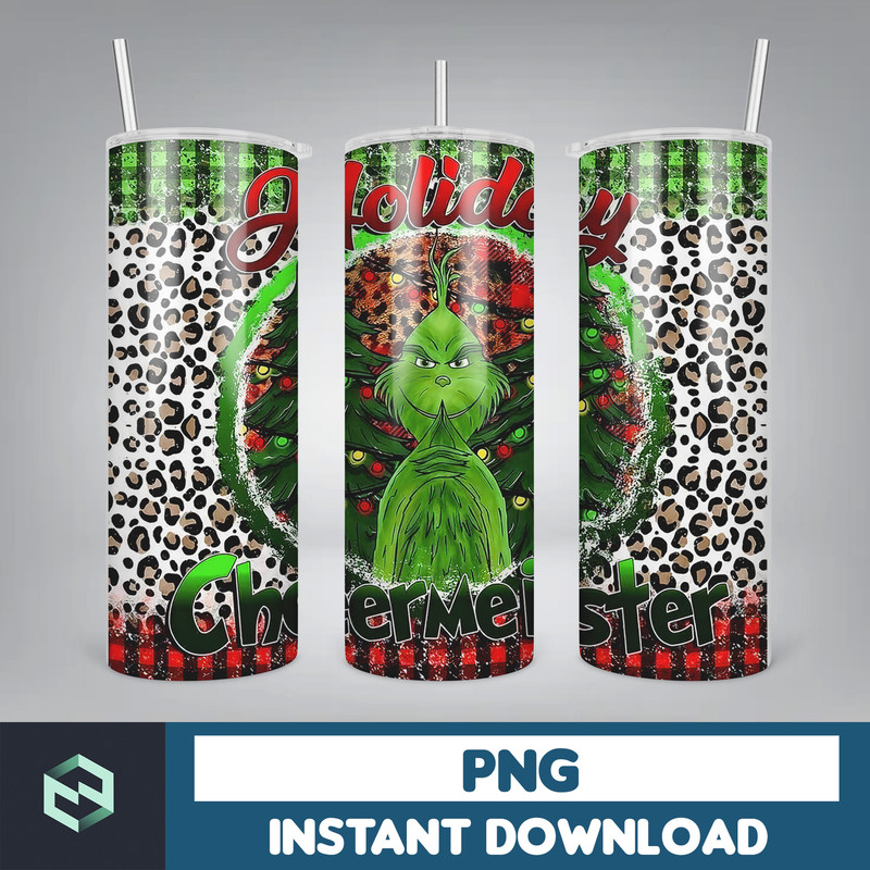 Christmas Tumbler Sublimation Designs 20oz Skinny Tumbler Wrap, Cartoon Funny Christmas Design Tumbler PNG Digital 2D (67).jpg