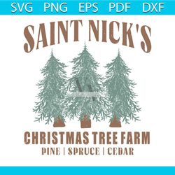 retro saint nick's christmas tree farm svg file for cricut