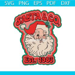 retro vintage santa and co est 1983 svg digital cricut file