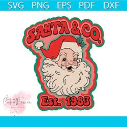 retro vintage santa and co est 1983 svg digital cricut file