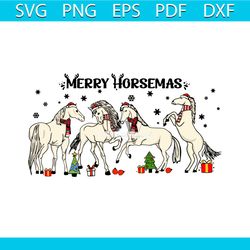 merry horsemas funny christmas santa hats svg digital file