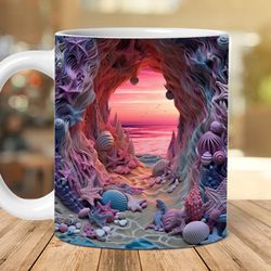 15 3d mug wrap bundle, 3d flowers mug wrap, 3d beach mug wrap, 3d cat mug wrap, 11oz 15oz mug png mug bundle, 3d floral