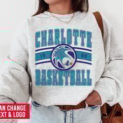 charlotte hornet, vintage charlotte hornet sweatshirt t-shirt, hornets sweater, hornets t-shirt, vintage basketball fan,