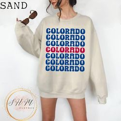 colorado sweatshirt, colorado sweater, colorado shirt, men's sweatshirt, women's sweatshirt, colorado crewneck, retro sw